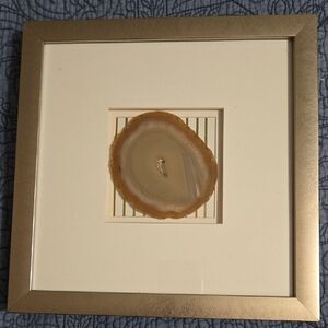 Silver Framed Agate Wall Art 10 x 10 Inches